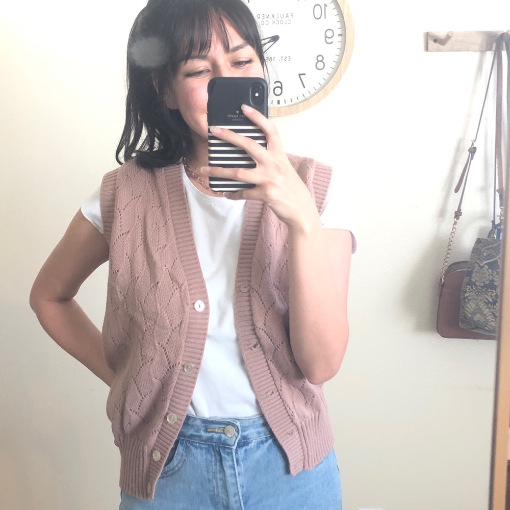 ✨Vintage Crochet Mauve Sweater Vest✨